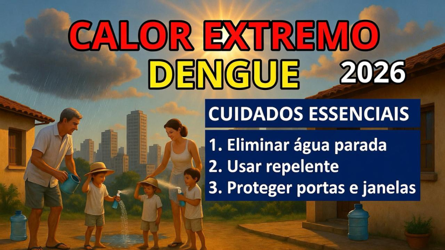 Verão 2026: Calor intenso + chuvas criam 'tempestade perfeita' para dengue e riscos à saúde