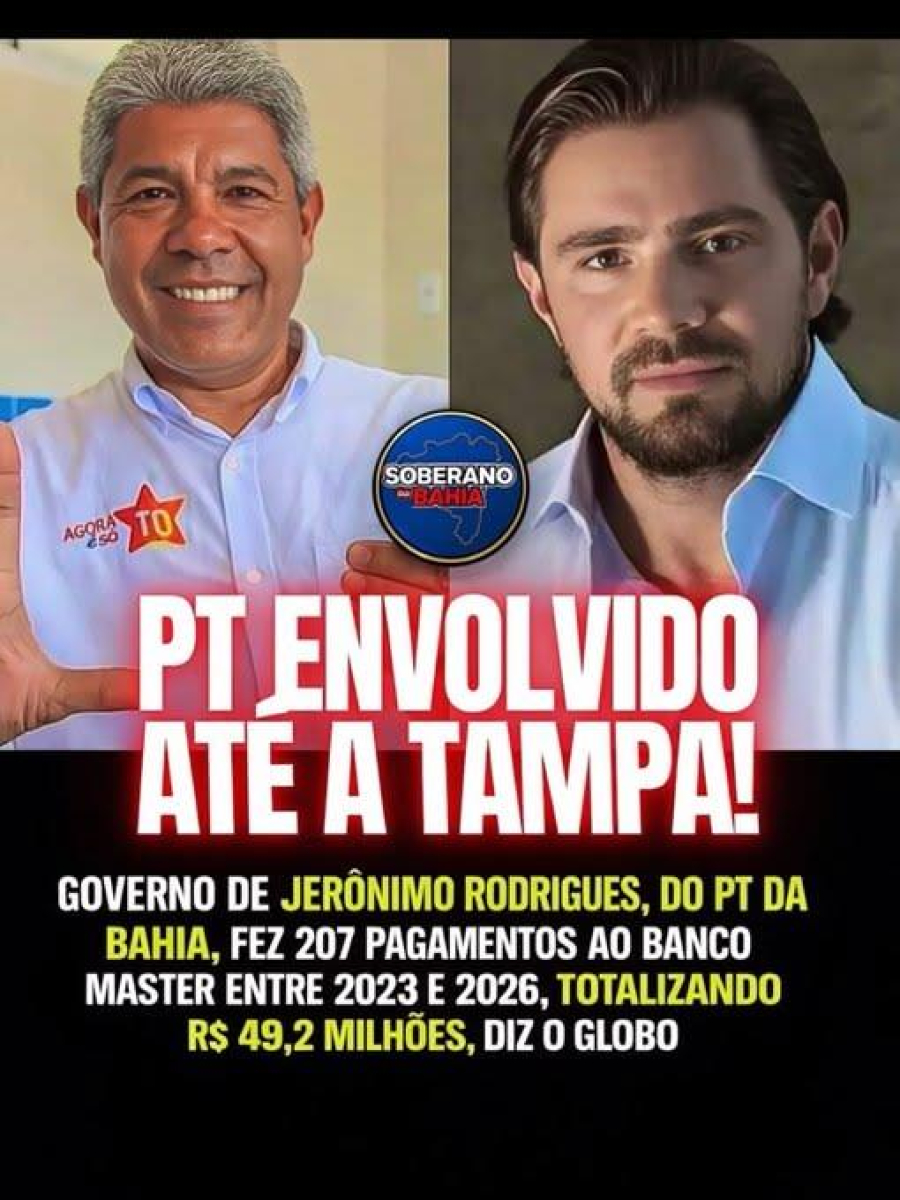 Governo da Bahia repassa R$ 49,2 milhões ao Banco Master